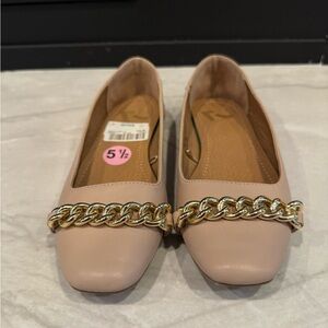 Women's Pink Chain-Accent Ballet Flats